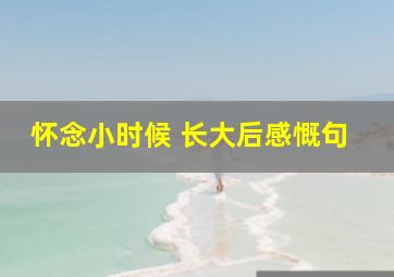 怀念小时候 长大后感慨句